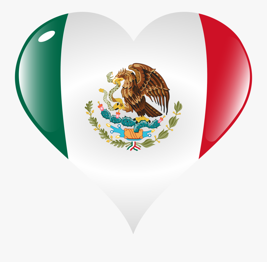 Heart Mexico Clip Arts - Mexico Flag Heart Transparent, Transparent Clipart