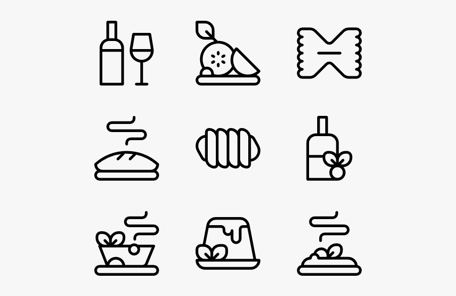 Linear Italian Cusine - Suitcase Icon Transparent Background, Transparent Clipart
