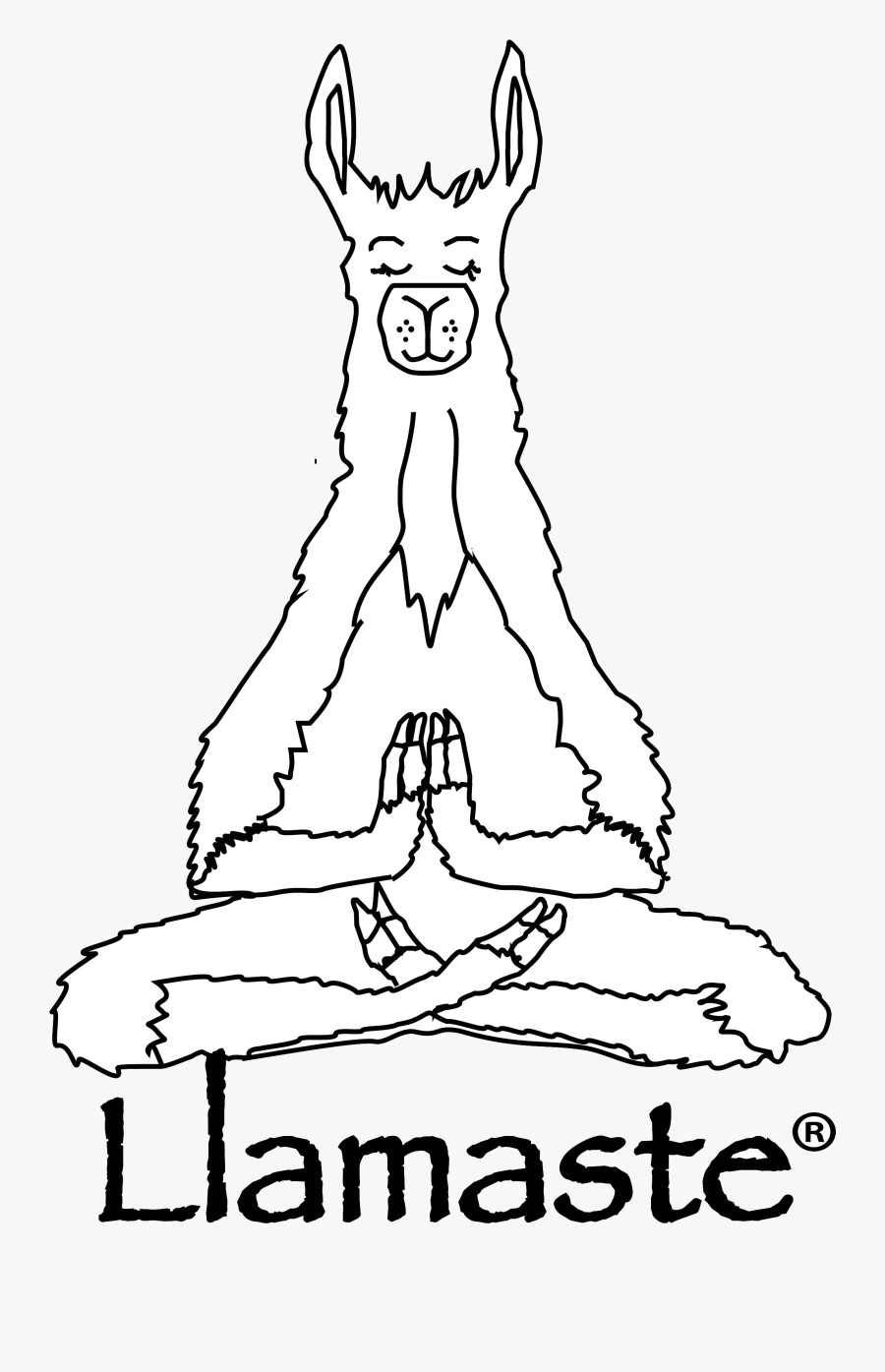 Vector Transparent Download Llama Head Clipart - Llama Black And White Doing Yoga Coloring, Transparent Clipart