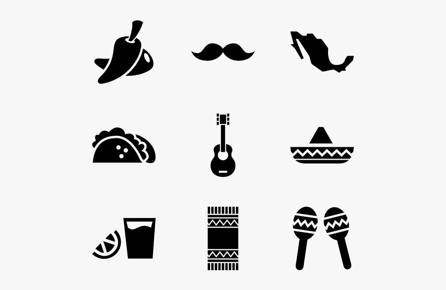 Clip Art Mexican Icons Free Vector - Mexico Icon Transparent Background, Transparent Clipart