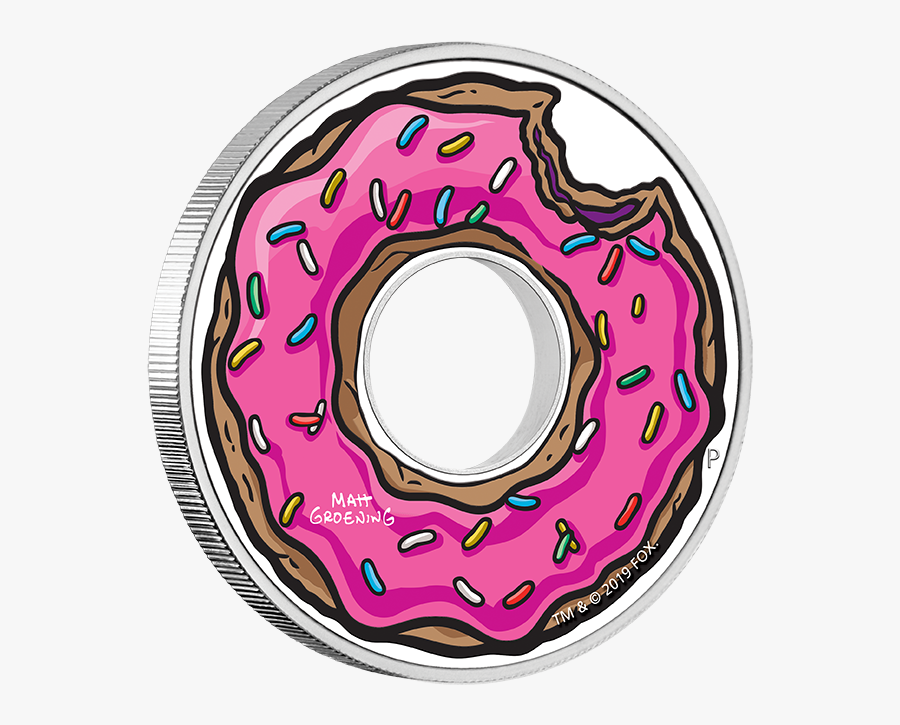 Donut 2019 1oz Silver Proof Coin - Simpsons Coins Perth Mint, Transparent Clipart