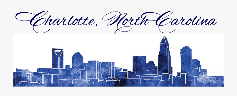 Transparent Nyc Skyline Clipart - Charlotte Skyline In Watercolor Background, Transparent Clipart