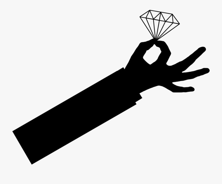 Diamond, Hand, Icon, Symbol, Sign, Jewelry, Human - Silhouette Weed, Transparent Clipart