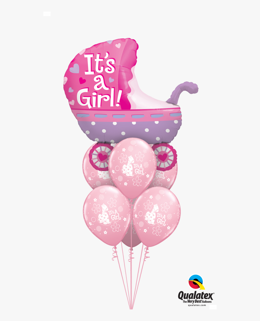 Giant Baby Girl Pink Stroller - Its A Girl Balloons, Transparent Clipart