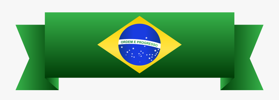 Brazil Clipart Green Flag - Brazil Banner Transparent, Transparent Clipart