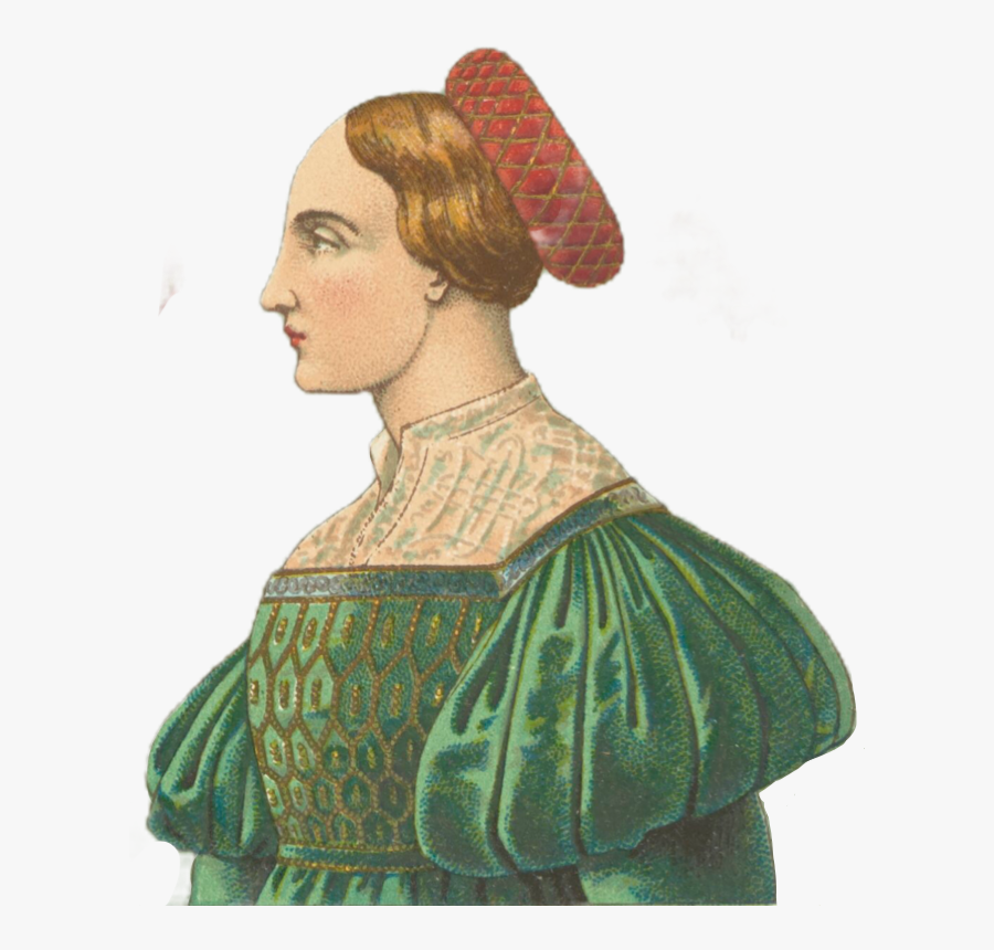 #lady #medieval #renaissance #profile #woman #middleages - Illustration, Transparent Clipart
