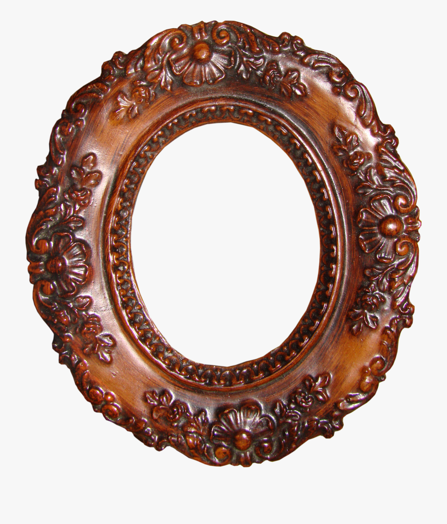 Vintage Oval Frame Wooden, Transparent Clipart