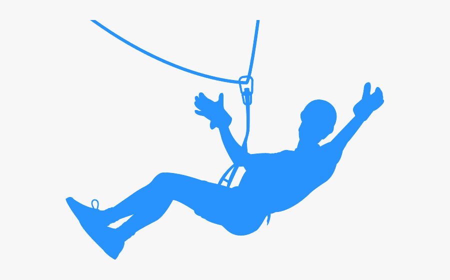 Zip Line Black And White, Transparent Clipart