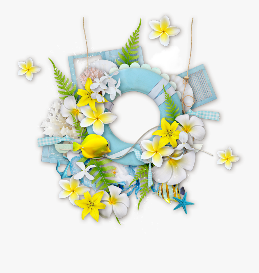 Portable Wreath Frames Design Sea Graphics Floral Clipart - Portable Network Graphics, Transparent Clipart