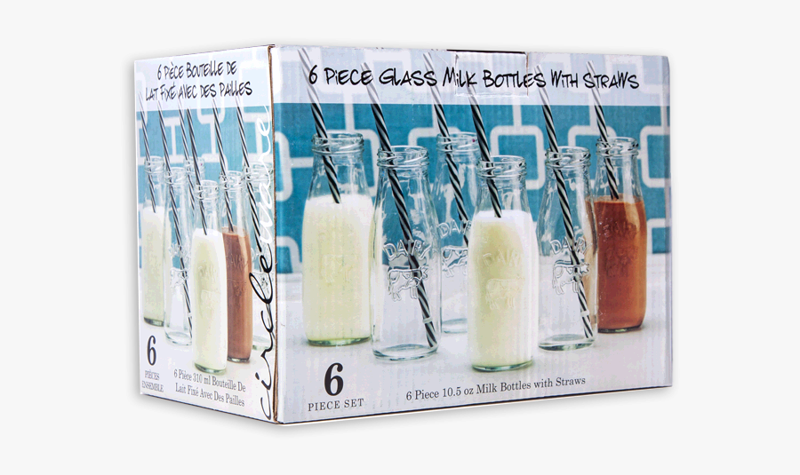 6pc Glass Milk Bottle Set Zps1bvtjgie - Milk, Transparent Clipart