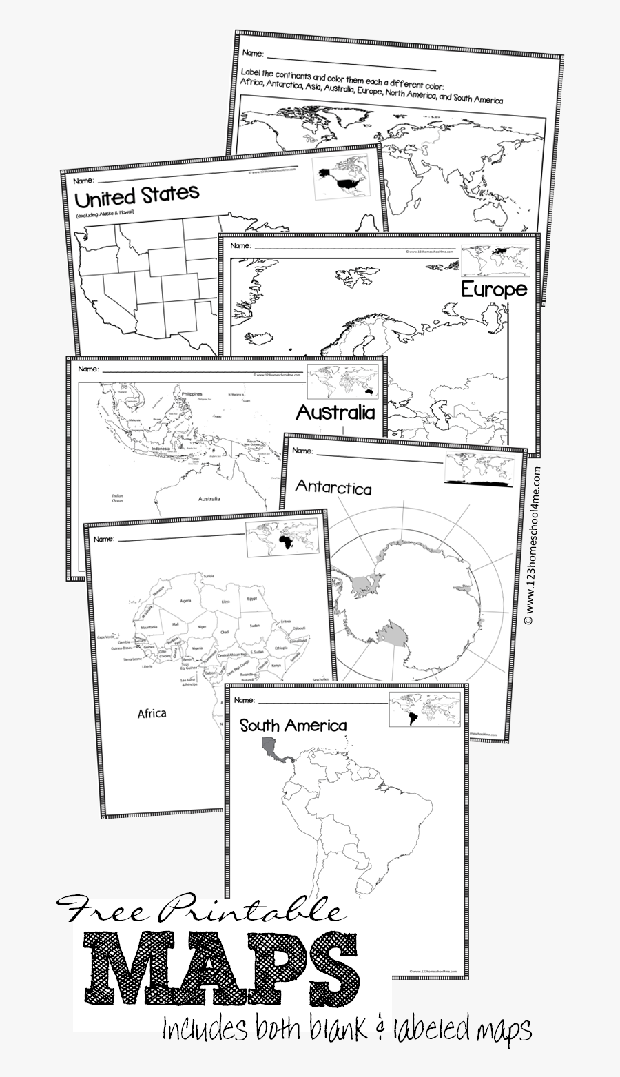 Free Printable Maps Of World, Continents, Australia, - Free Printable Blank Continents, Transparent Clipart