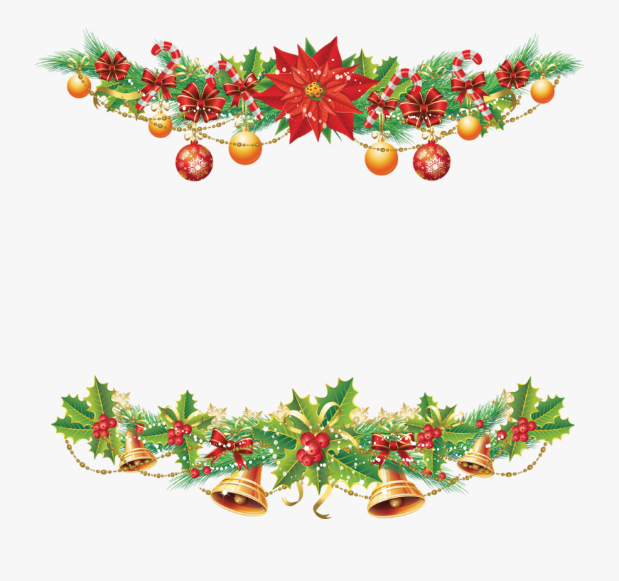 Holly Clipart Trim - Vintage Christmas Garland, Transparent Clipart