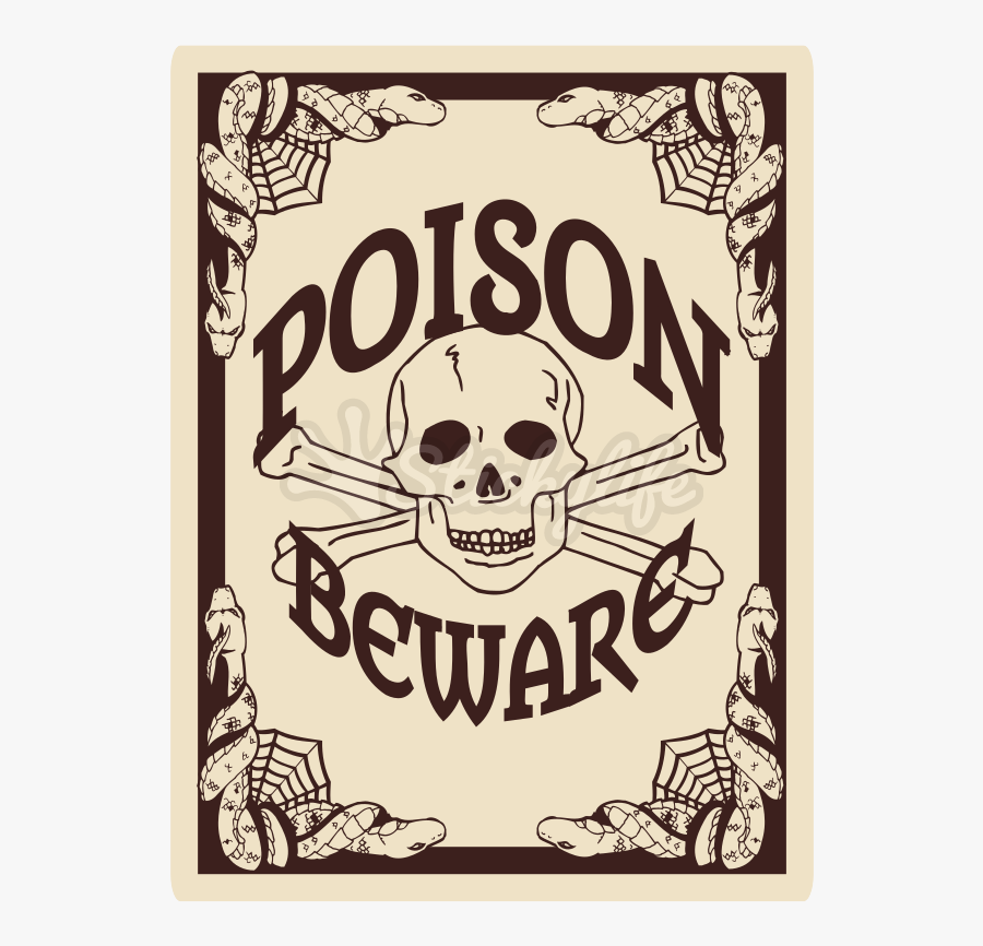 Poison Bottle Rectangle Decal Label For Halloween Decorations - Poster, Transparent Clipart