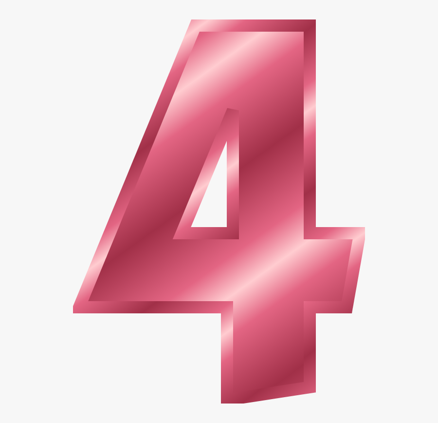 Transparent Pink Number 1 Png - Number 4 Color Pink, Transparent Clipart