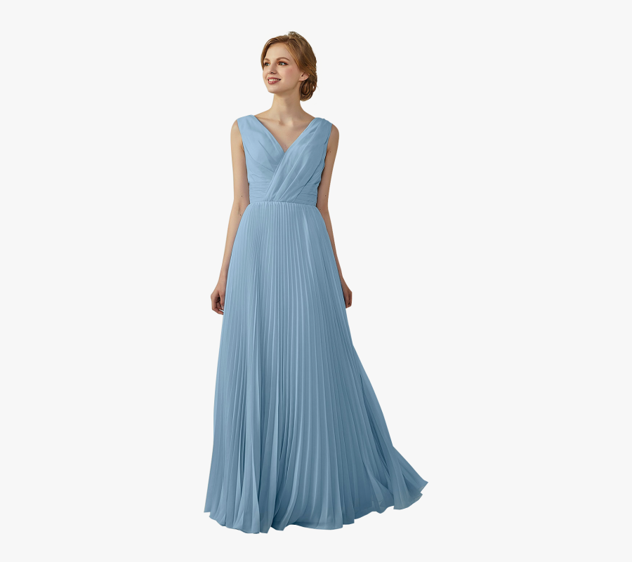 Dusty Blue Bridesmaid Dresses - Neckline, Transparent Clipart