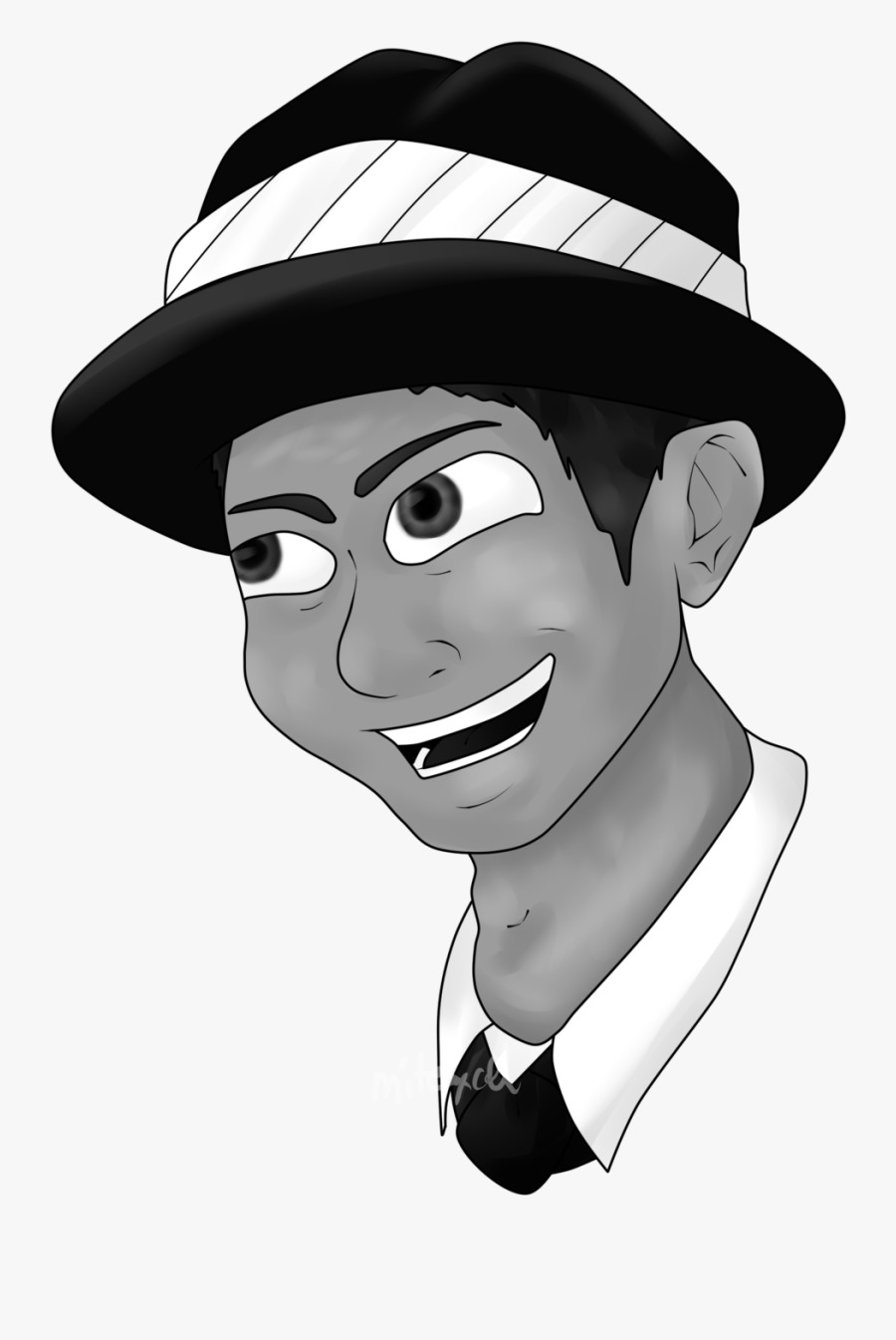 Fedora Nose Cartoon Illustration Black - Cartoon, Transparent Clipart