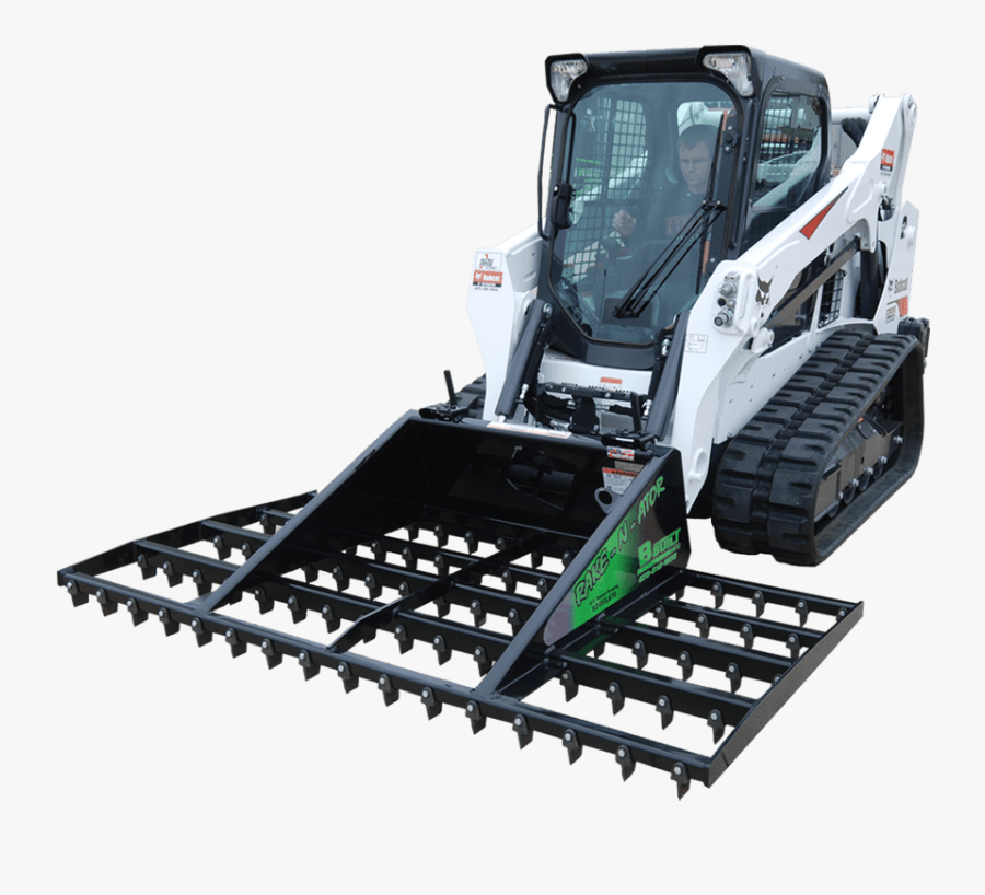 Skid Steer Loader With Landscape Rake - B Built Rake N Ator, Transparent Clipart