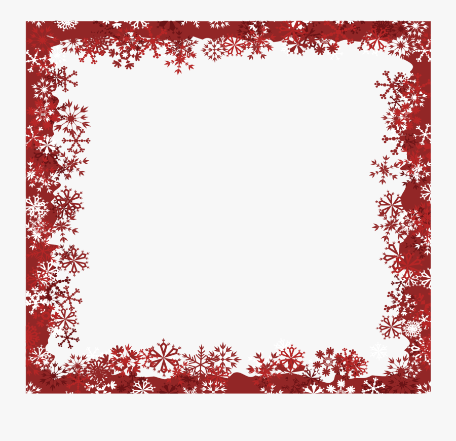 Snowflake Christmas Red - Red Snowflake Border Clipart, Transparent Clipart