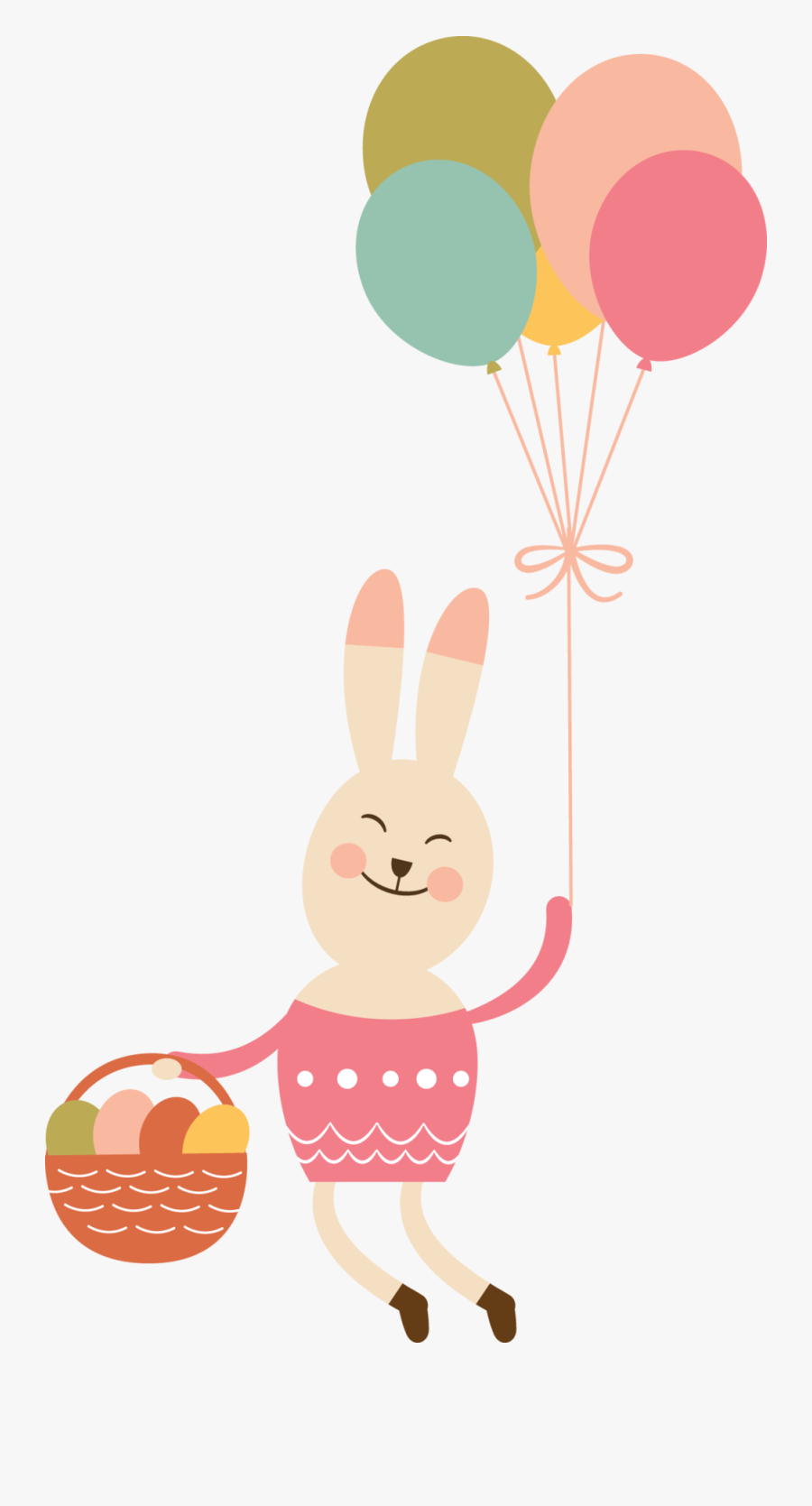 Bunny Rabbit Holding Balloons Clipart , Png Download - Cartoon, Transparent Clipart