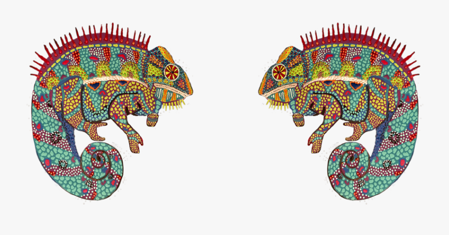 Cosmic Chameleon And Magic Mushroom - Illustration, Transparent Clipart