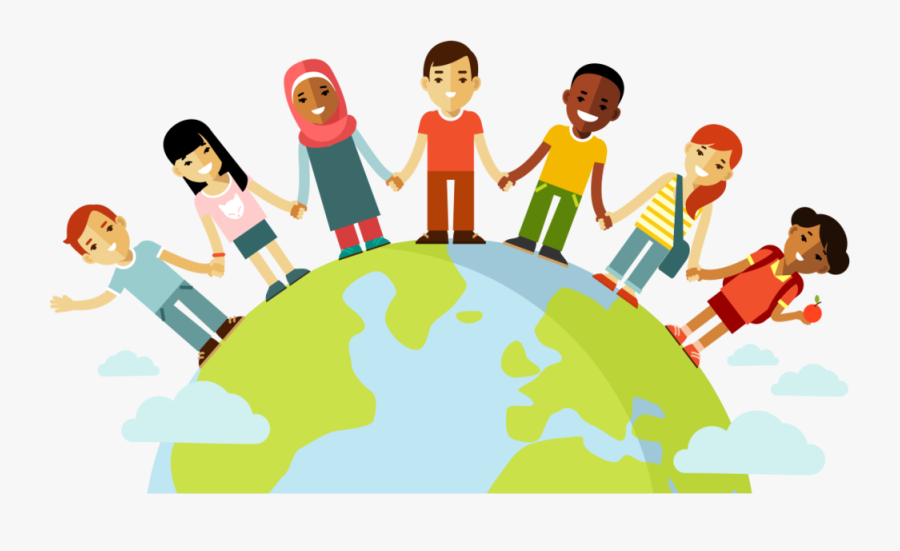 Global Citizen Middle - Clip Art Multicultural Holding Hands, Transparent Clipart