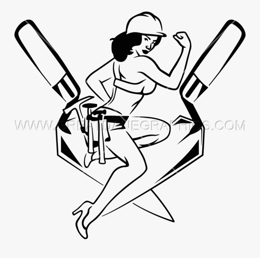 Pinup Girl Bricklayer - Softball, Transparent Clipart