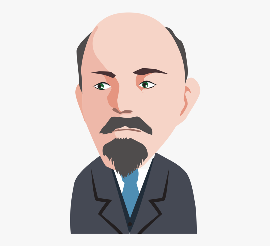 Hairstyle,art,facial Hair - Cartoon Vladimir Lenin Drawing, Transparent Clipart