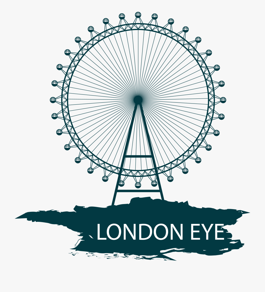London Bridge London Eye The Shard Skyline - Colorful Ferris Wheel Clipart, Transparent Clipart