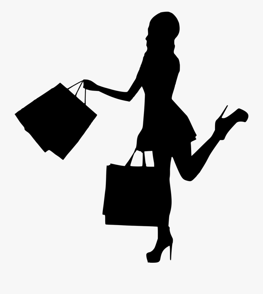 Vector Family Shopping Png , Transparent Cartoons - Women Shopping Silhouette, Transparent Clipart
