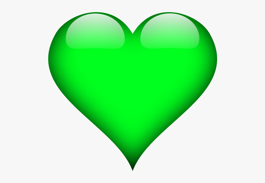 3d Heart Png - Transparent Background Green Heart, Transparent Clipart