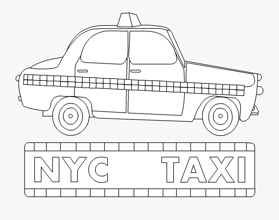 Coloriage Taxi New York, Transparent Clipart