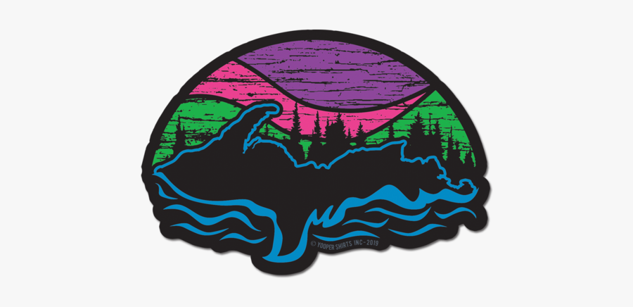 Sticker - "u - P - Northern Lights - Illustration, Transparent Clipart