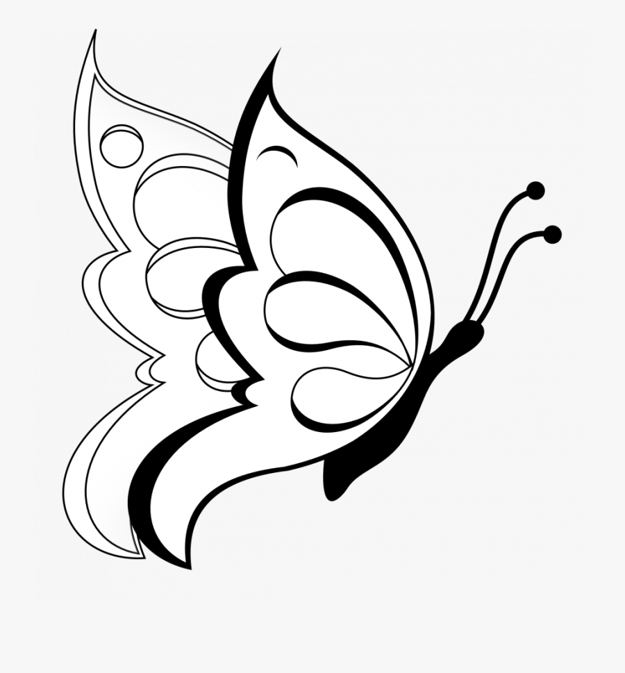Clip Art Butterfly Black And White, Transparent Clipart