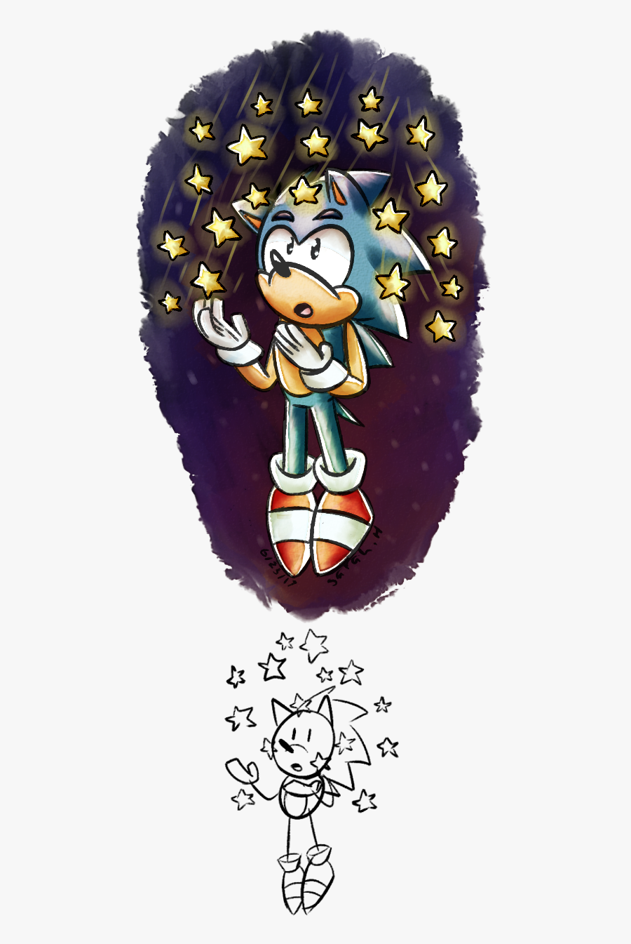 Classic Sonic Doodles, Transparent Clipart