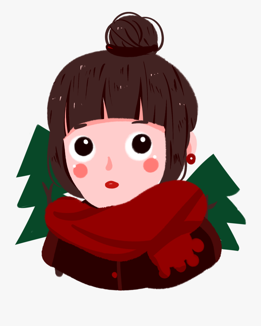 Winter Character Illustration Girl Png And Psd - Cartoon, Transparent Clipart