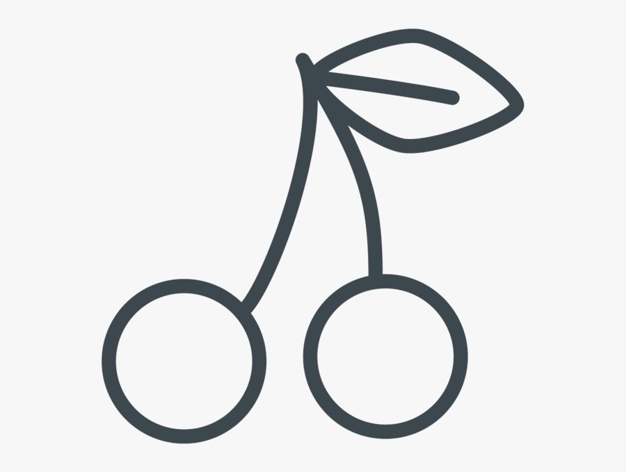 Cherry - Line Art, Transparent Clipart