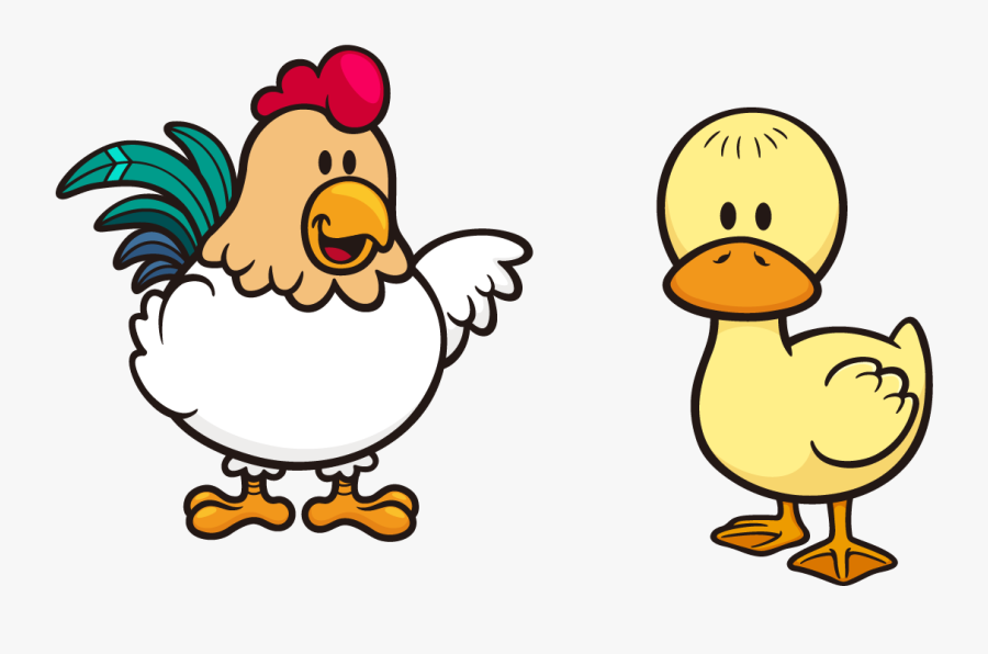 Chicken Cartoon Png - Chicken And Duck Cartoon, Transparent Clipart