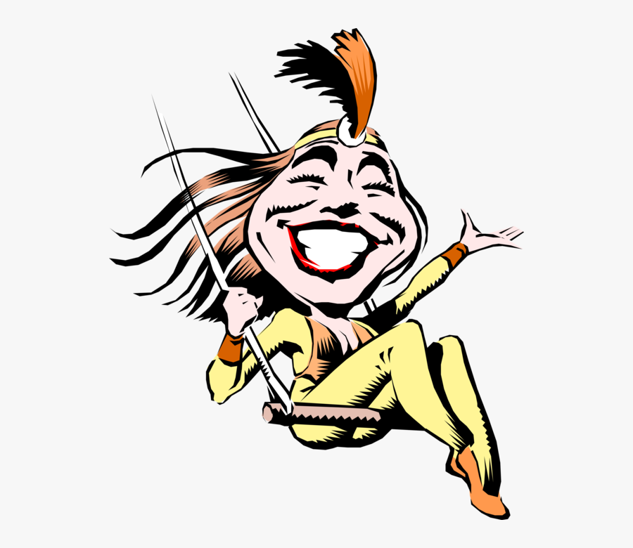 Vector Illustration Of Carnival Or Amusement Park Fairground - Acrobat Cartoon, Transparent Clipart