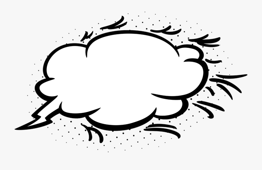Black And White Boy Superhero Flying Around Books Source - Transparent Comic Cloud Png, Transparent Clipart