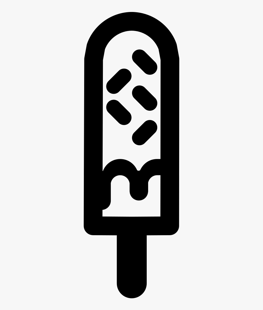 Ice Cream Stick With Two Flavours And Chocolate Chips, Transparent Clipart
