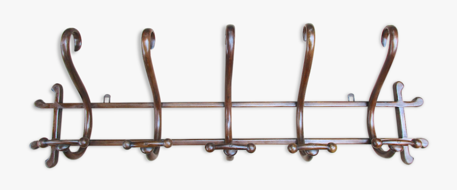 Coat Rack Png -wall Coat Rack, 5 Coat Hooks, Signed - Porte Manteau Mural Thonet Prix, Transparent Clipart