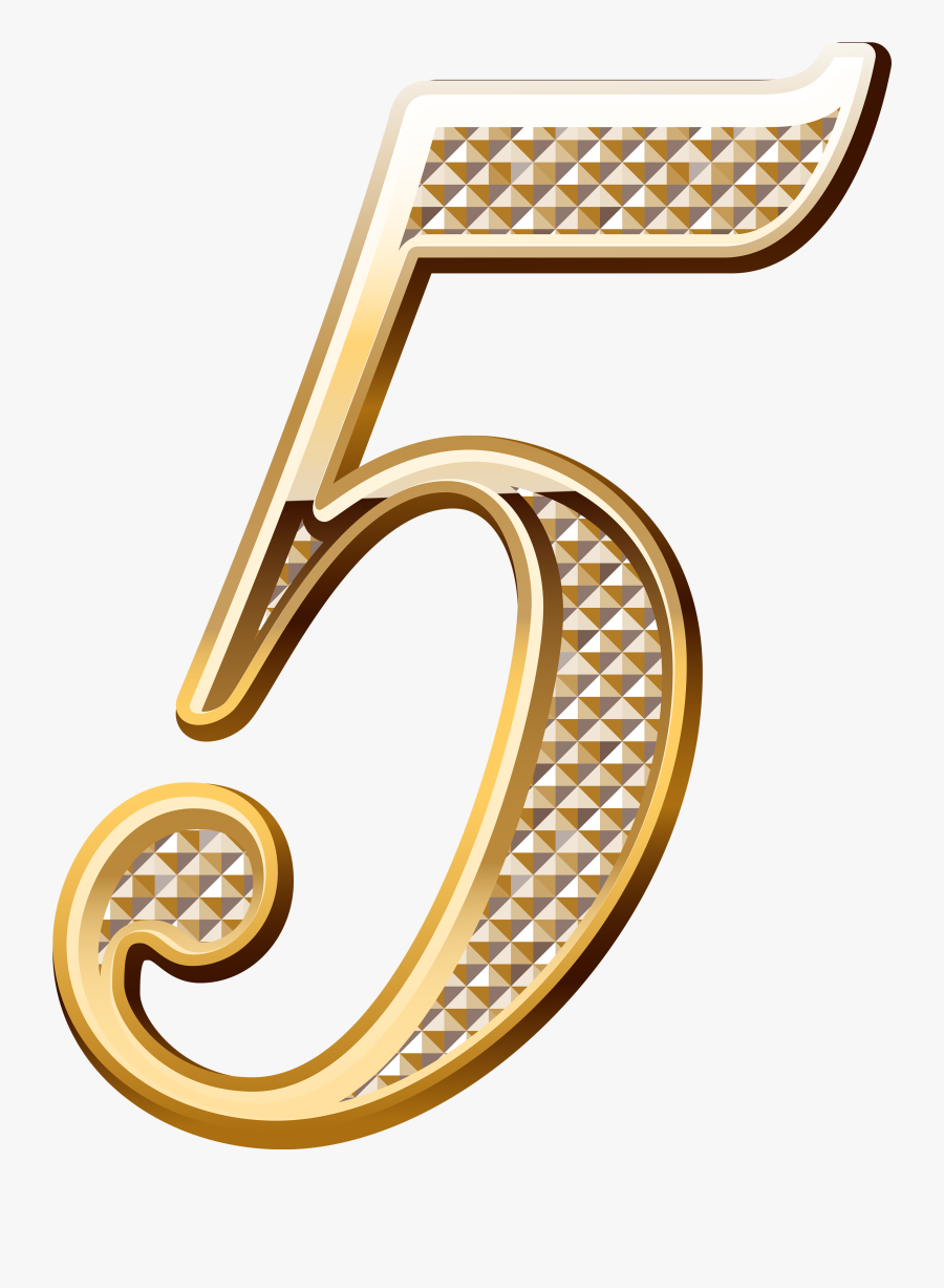 Gold 5 Png - Gold Deco Number Png, Transparent Clipart