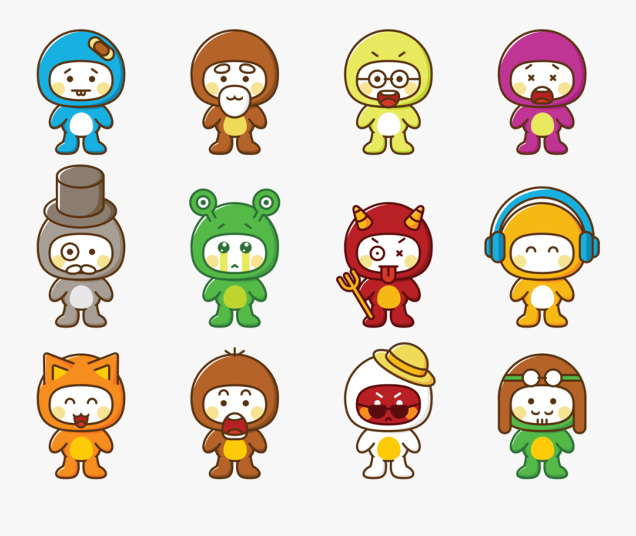 Cute Characters, Transparent Clipart