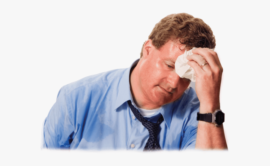 Excessive Perspiration - Man Sweating, Transparent Clipart