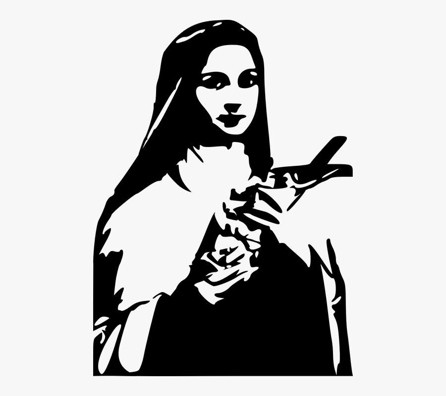 Saint, Theresa, Teresa, Religious, Holy, Catholic - Saint Therese Black And White, Transparent Clipart