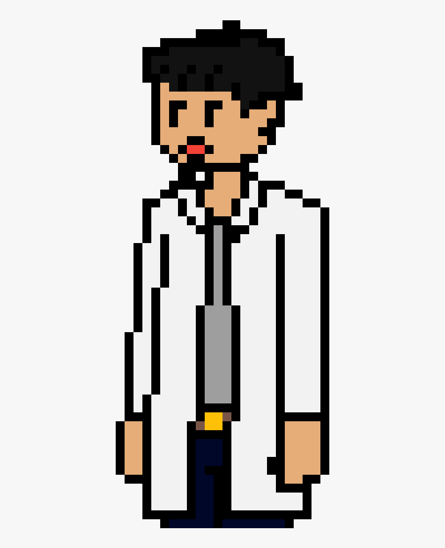 Scratch Proj - Character - Dr William - Scratch Clipart - Derpy Pikachu Pixel Art, Transparent Clipart