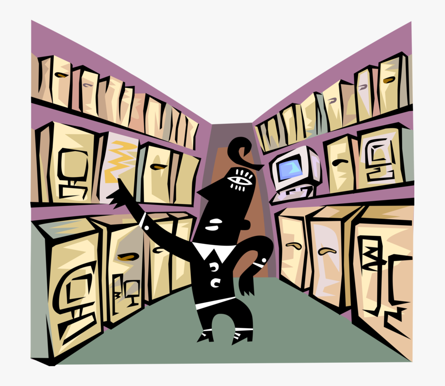 Vector Illustration Of Retail Electronics Sales Person - Cartoon, Transparent Clipart