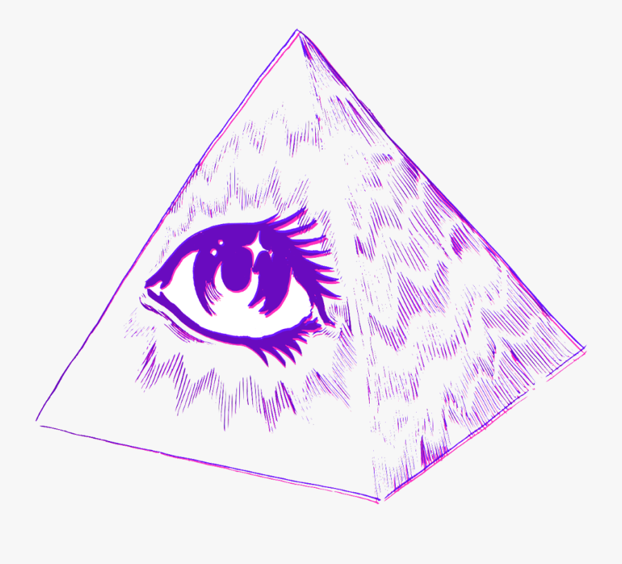 #eye #pyramid #purple #allseeingeye - Vapor Wave Image Transparent, Transparent Clipart