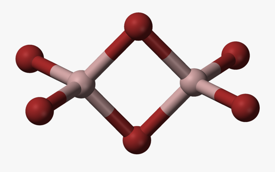 Ball And Stick Model Of Dimeric Aluminium Bromide - Aluminum Oxide Ball And Stick Model, Transparent Clipart