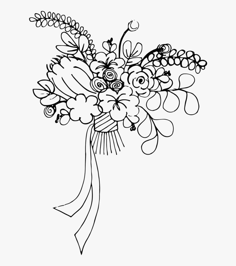 Wild Bouquet Drawing-01, Transparent Clipart
